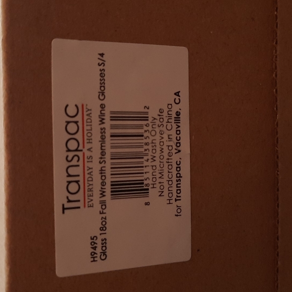 Stemless Wine Glass Set Fall Harvest Thanksgiving Blessed Grateful Thankful NIB - Picture 7 of 7